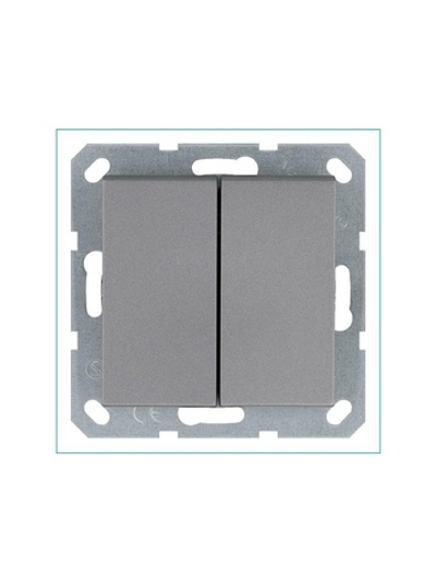 Переключатель проходной 2-кл. 10А IP20 механизм алюм. Jasmart G3022S