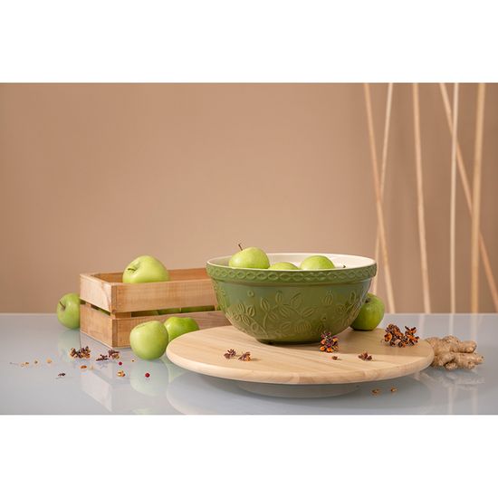 Миска зеленого цвета с рельефным узором Ягоды Тайги из коллекции russian north, 2,5 л