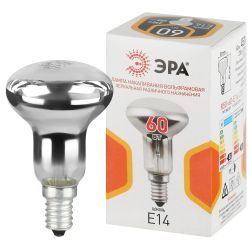 Лампа накаливания ЭРА R50-60-E14-230 60Вт 230В рефлектор цветная коробка E14 | Лампы накаливания Рефлектор (R )
