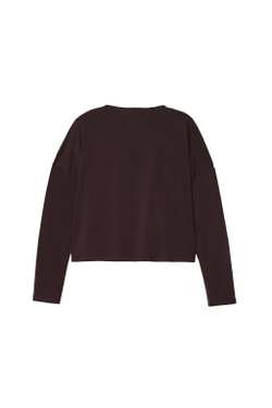 ZARA X BENITO ANTONIO ФУТБОЛКА УКОРОЧЕННОГО КРОЯ С ДЛИННЫМИ РУКАВАМИ, КОРИЧНЕВЫЙ