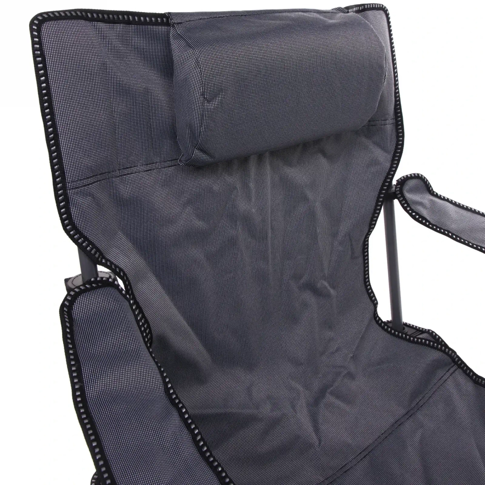 Кресло складное с подлокотниками до 120кг 85*88*53см серое