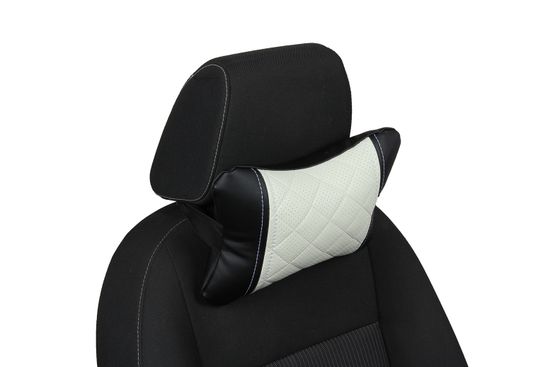 Автомобильная подушка "Косточка" под шею из экокожи "Ромб"