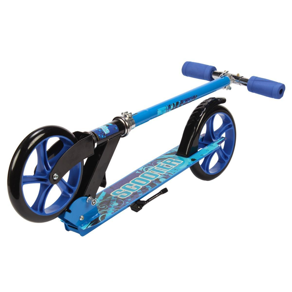 Самокат 2х-колес металл,р-р колеса PU 200мм, диски пластик, ручка металл,регул.по высоте, складной