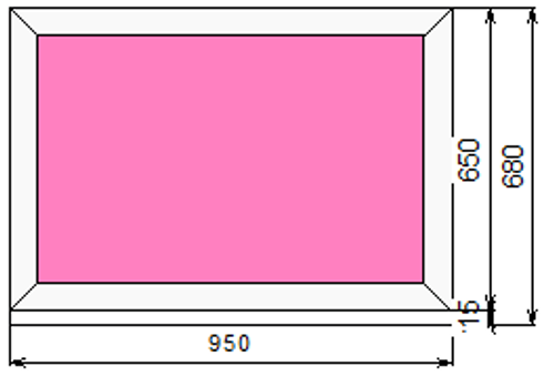 Пластиковое окно 650 х 950 ТермА Эко с глухой створкой