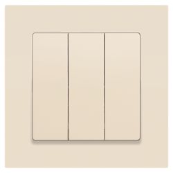 Выключатель Intro Accent 6-106-02 тройной, 10А-250В, IP20, СУ, AL/CU, сл.кость