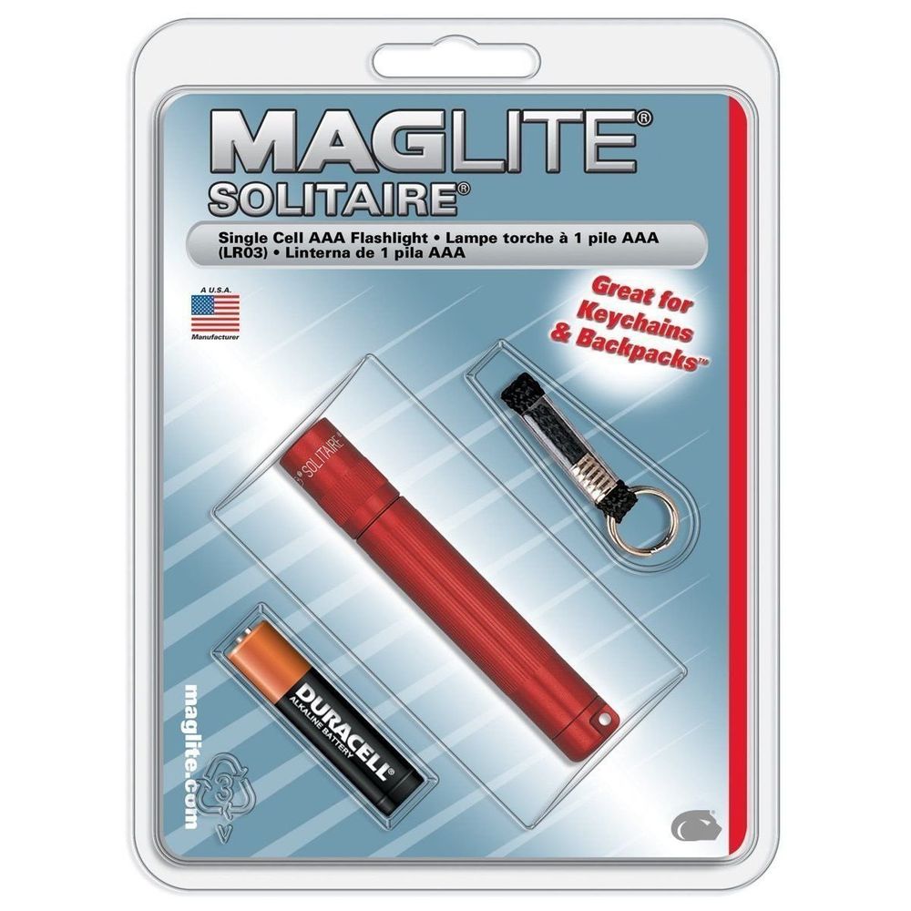 Фонарь-брелок Maglite Solitaire 1AAA модель K3A 036 красный в блистере