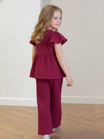 Костюм из муслина топ с крылышками и брюки «Брусника»