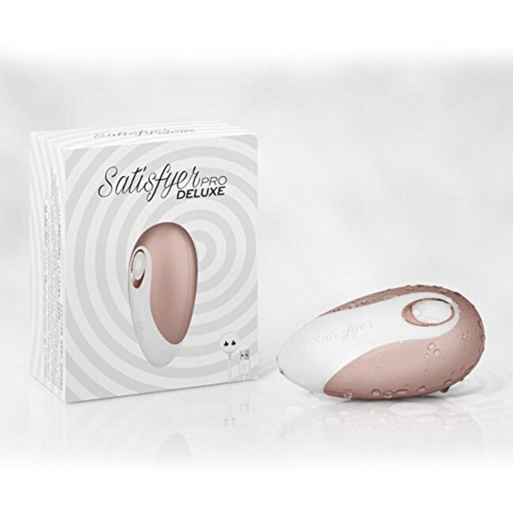Вакуумно-волновой бесконтактный стимулятор клитора Satisfyer PRO Deluxe (11 режимов , золотисто-коричневый с белым ) (Цвет: золотисто-коричневый с белым)