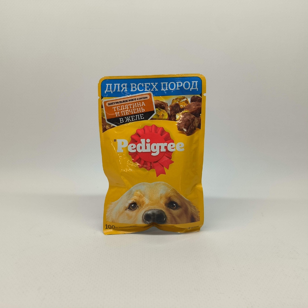 Влажный корм для взрослых собак PEDIGREE с телятиной и печенью в желе 85 г