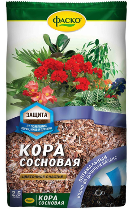 Кора сосновая ФАСКО® "Цветочное счастье" 2,5 л.