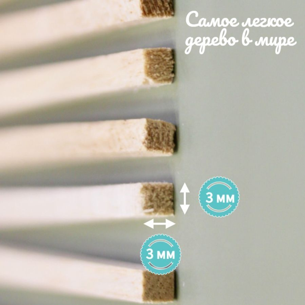 Дощечка палочки для моделирования Бальза 3мм* 3мм* 300 мм, толщина 3 мм (10 штук) /Бальса для моделирования