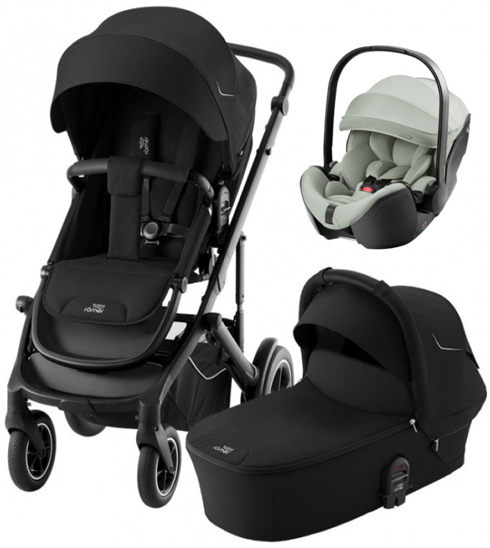 Коляска 3 в 1 Britax Roemer Smile 5Z и автокресло Baby-Safe Pro Style Sage green Space Black