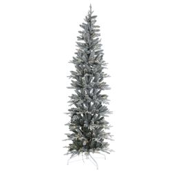 GAEM Ёлка искусств с подсвет (бел флок), L55 W55 H210 см, 300 LED, тепл бел+м/цв, 8 реж, от сети, провод