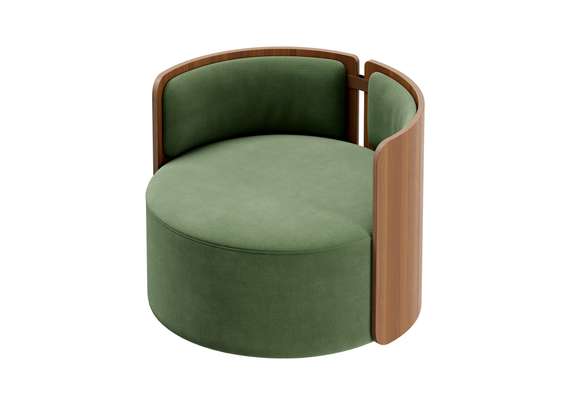 Кресло крутящееся Lagom 800 (зелено-голубой FiberGuard, орех)