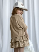 Летний костюм для девочки с юбкой-шорты