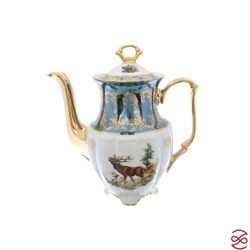 Кофейный сервиз Repast Охота зеленая Мария-тереза 15 предметов на 6 персон