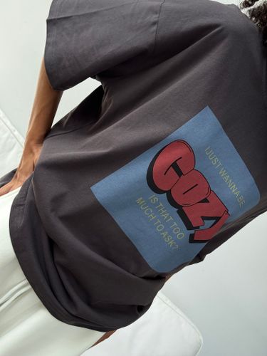 Графитовая футболка оверсайз Cozy