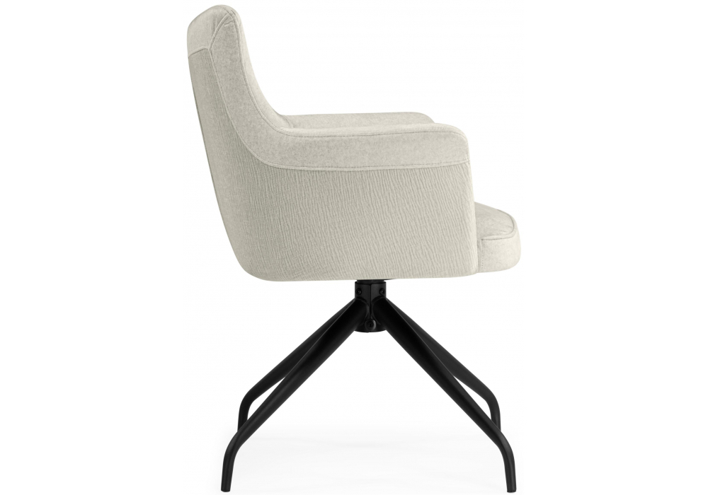 Стул на металлокаркасе Woodville Kaser 360 крутящийся ivory, black, ножки черные