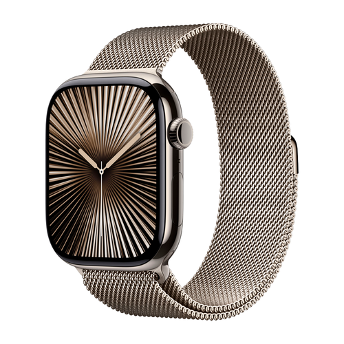 Умные часы Apple Watch Series 10 GPS + Cellular, 46mm, Natural Titanium Case with Milanese Loop, Natural (Натуральный титан) MWYC3