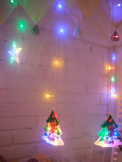 Гирлянда Бахрома &quot;Звезды и Елки&quot; 3*0,6м 38247