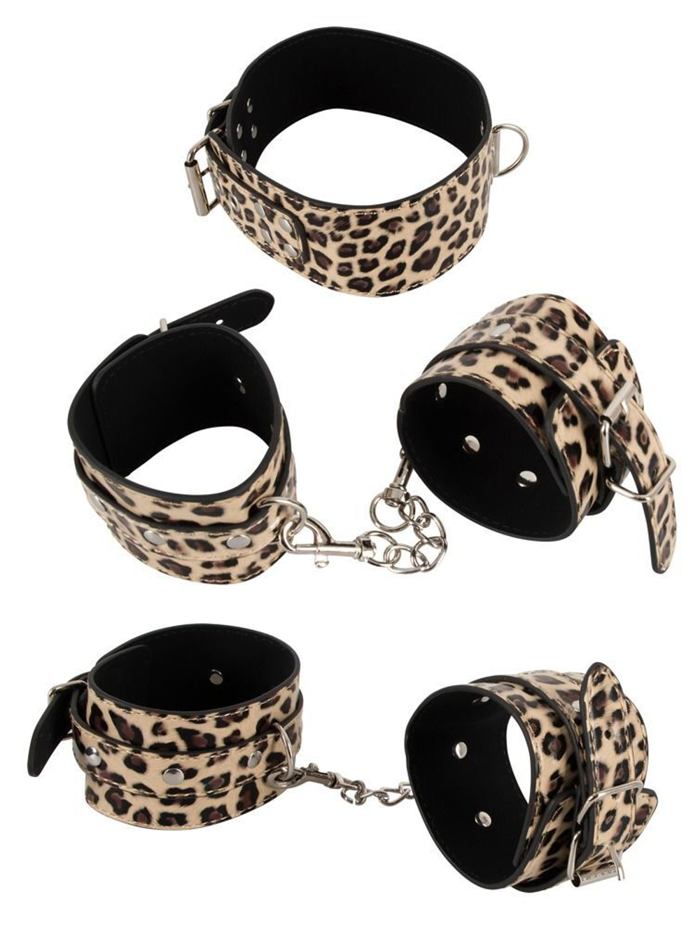 Эротическая игра Master & Slave с аксессуарами (Цвет: черный с леопардовым)