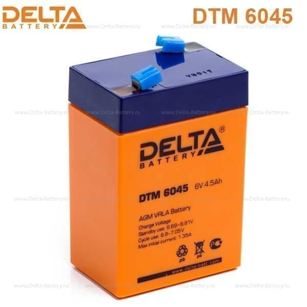 Аккумуляторная батарея Delta DTM 6045 (6V / 4.5Ah)