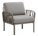 Кресло пластиковое с подушками Nardi Komodo Poltrona, тортора, серый