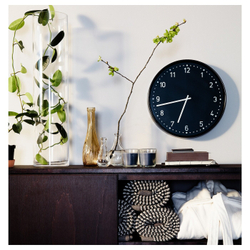 IKEA BONDIS  (ИКЕА БОНДИС)  -  Настенные часы, черные, 38 см