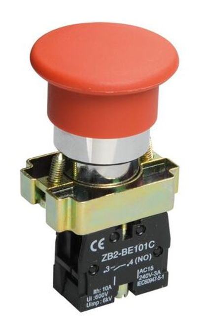 Кнопка управления LAY5-BC41 "Грибок" 1з красная IEK