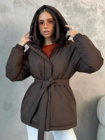 Куртка весенняя удлиненная с капюшоном