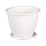 Горшок цветочный Розалия 0,8л с поддоном белый (комплект 30 шт)