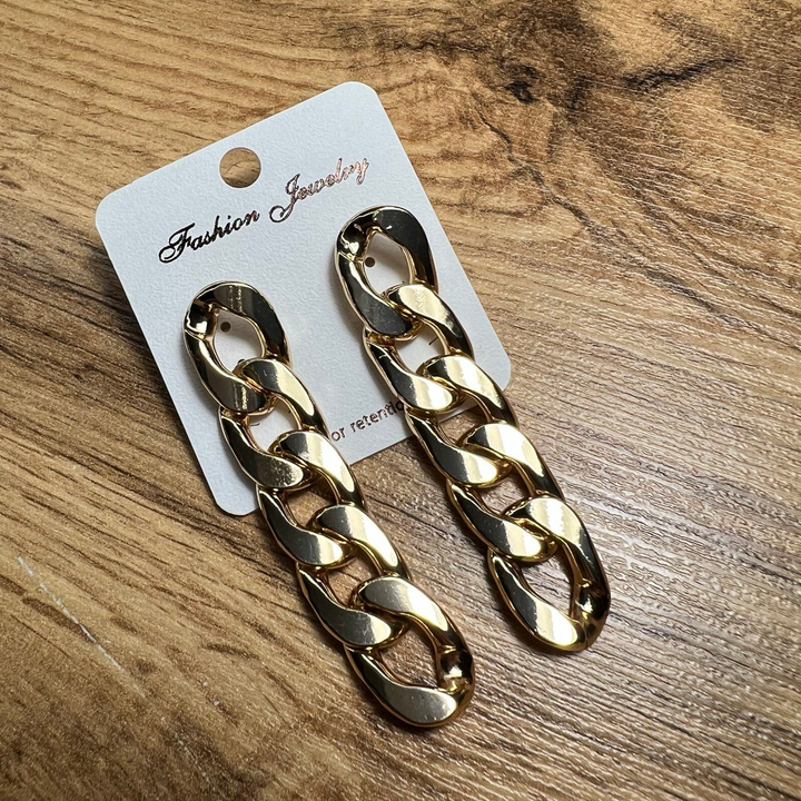 Серьги "Цепи" 5 звеньев панцерное 18 мм металл цвет золотистый розовый