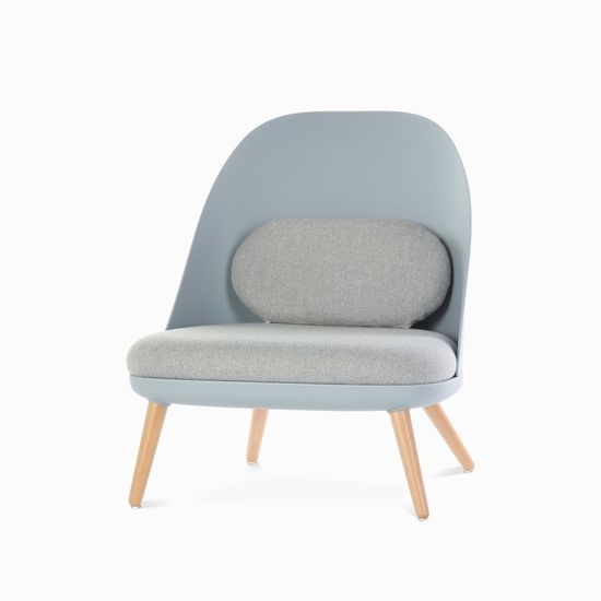 Кресло Colmar голубое и серая ткань 