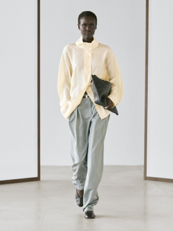 Massimo Dutti Шелковая рубашка с пуговицами, ванильный