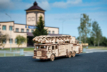 Пожарная машина выдвижной вращающейся лестницей от EWA - Fire Truck, Деревянный конструктор, сборная модель, 3D пазл