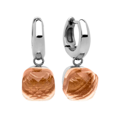 Серьги Qudo Firenze light peach 300099 BR/S цвет оранжевый, серебряный