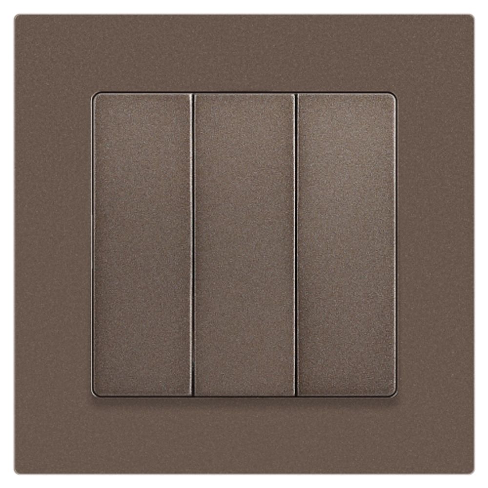 Выключатель Intro Accent 6-106-08 тройной, 10А-250В, IP20, СУ, AL/CU, бронза