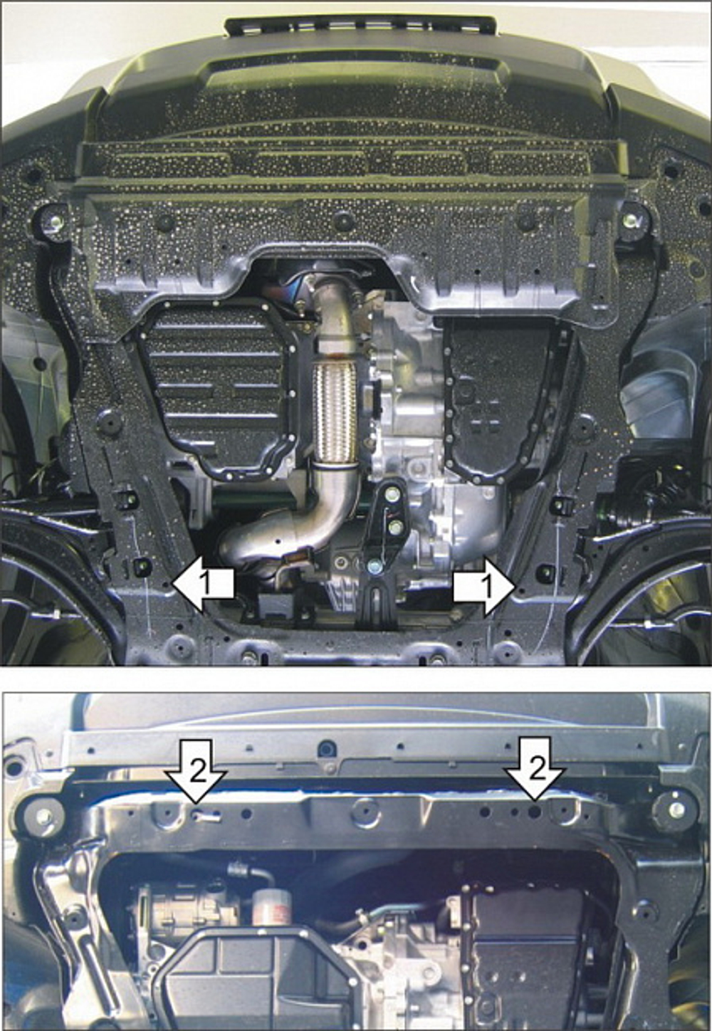 Защита картера двигателя, КПП (2 мм, сталь) для Nissan X-Trail 2007-2015, 2015-2022, Nissan Qashqai 2015-2021, Nissan Rogue Sport 2017-2022 Motodor.71401