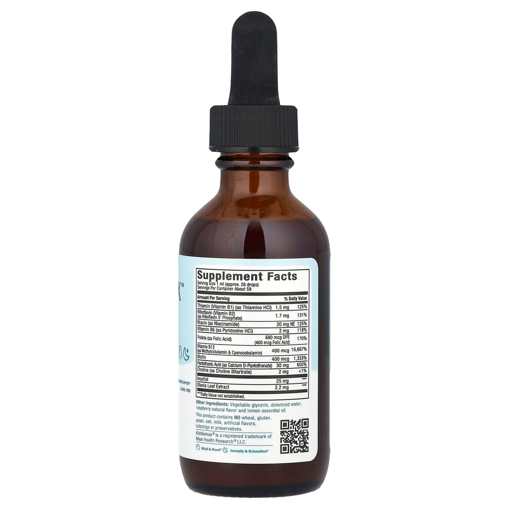 Maxi Health, KiddieMax® Liquid B-Complex ™, натуральные ягоды, 59 мл (2 жидк. Унции)