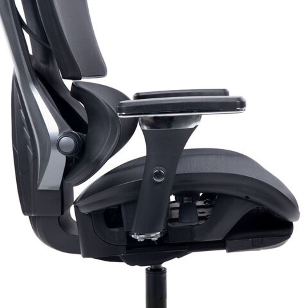 Кресло ATRONE (АТРОН) "Optimus ER-707", адаптивный механизм со слайдером, сетка, черный/серый, 532967