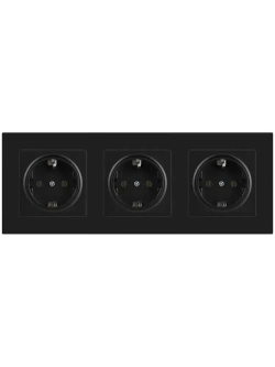 Розетка тройная с заземлением Intro Accent чёрный