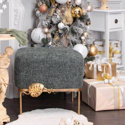 Банкетка Monstera Deliciosa (Монстера) Квадро Лазурный Амбер