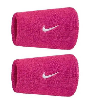 Напульсник теннисный Nike Swoosh Double-Wide 2P - vivid pink/white