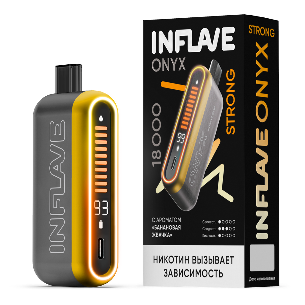 Inflave Onyx Strong Банановая жвачка 18000 затяжек 20мг (2%)