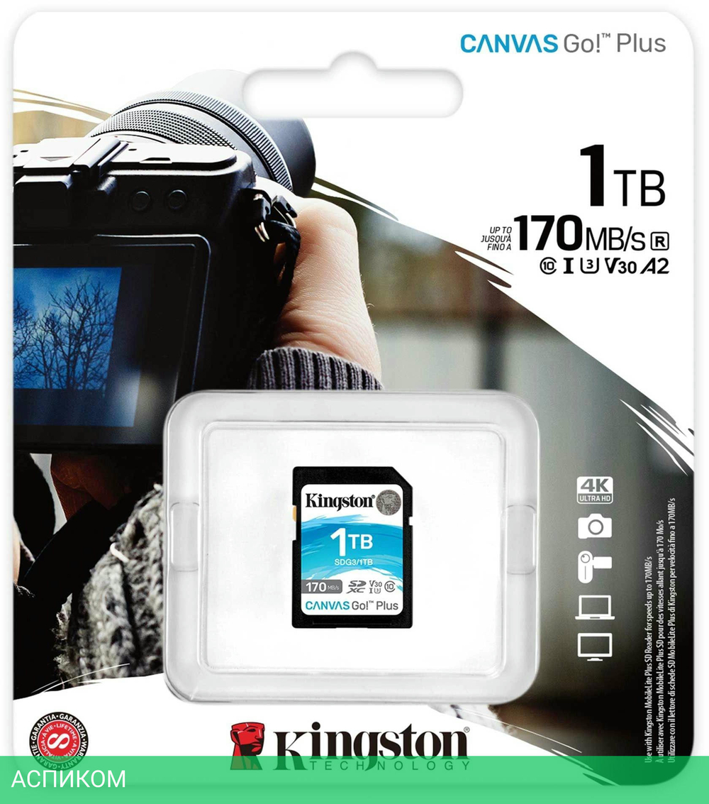 Карта памяти Kingston Canvas Go! Plus SDXC 1TB (SDG3/1TB)