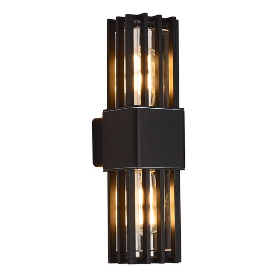 SL9018.401.02 Светильник уличный настенный ST-Luce черный/черный E27 2*15W IRUM