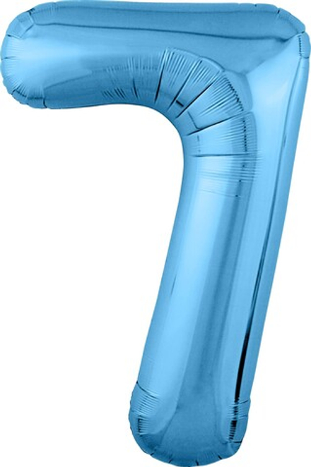 Шар (40""/102 см) Цифра, 7 Slim, Голубой, 1 шт. в упак. и74
