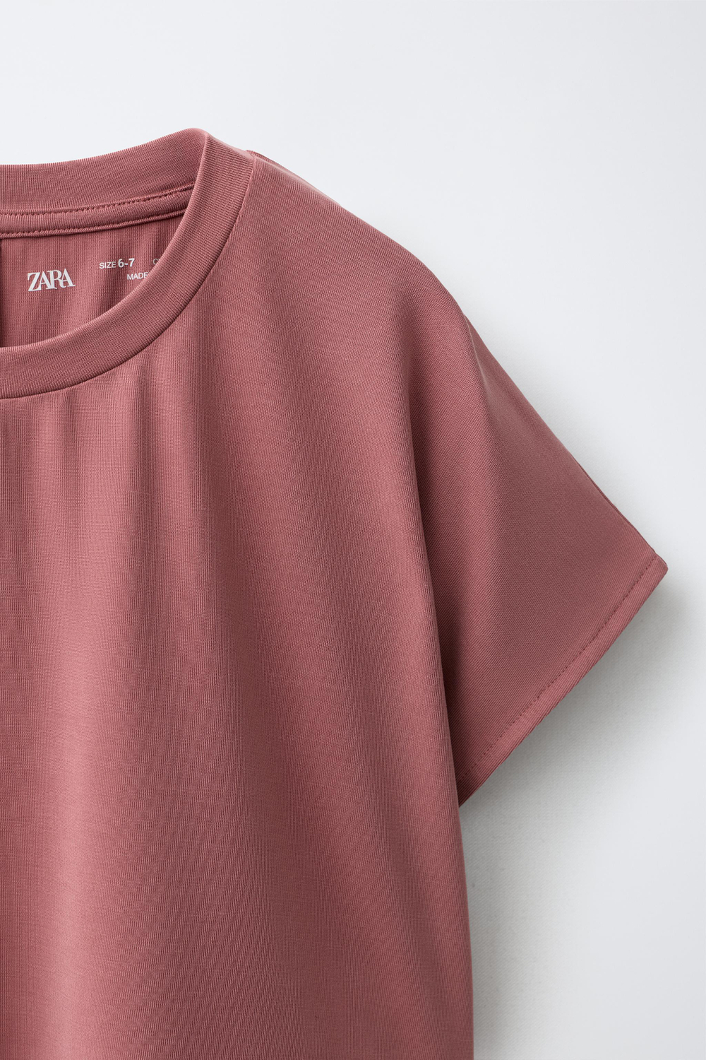 ZARA СПОРТИВНАЯ ФУТБОЛКА СВОБОДНОГО КРОЯ, ПУДРОВО-РОЗОВЫЙ