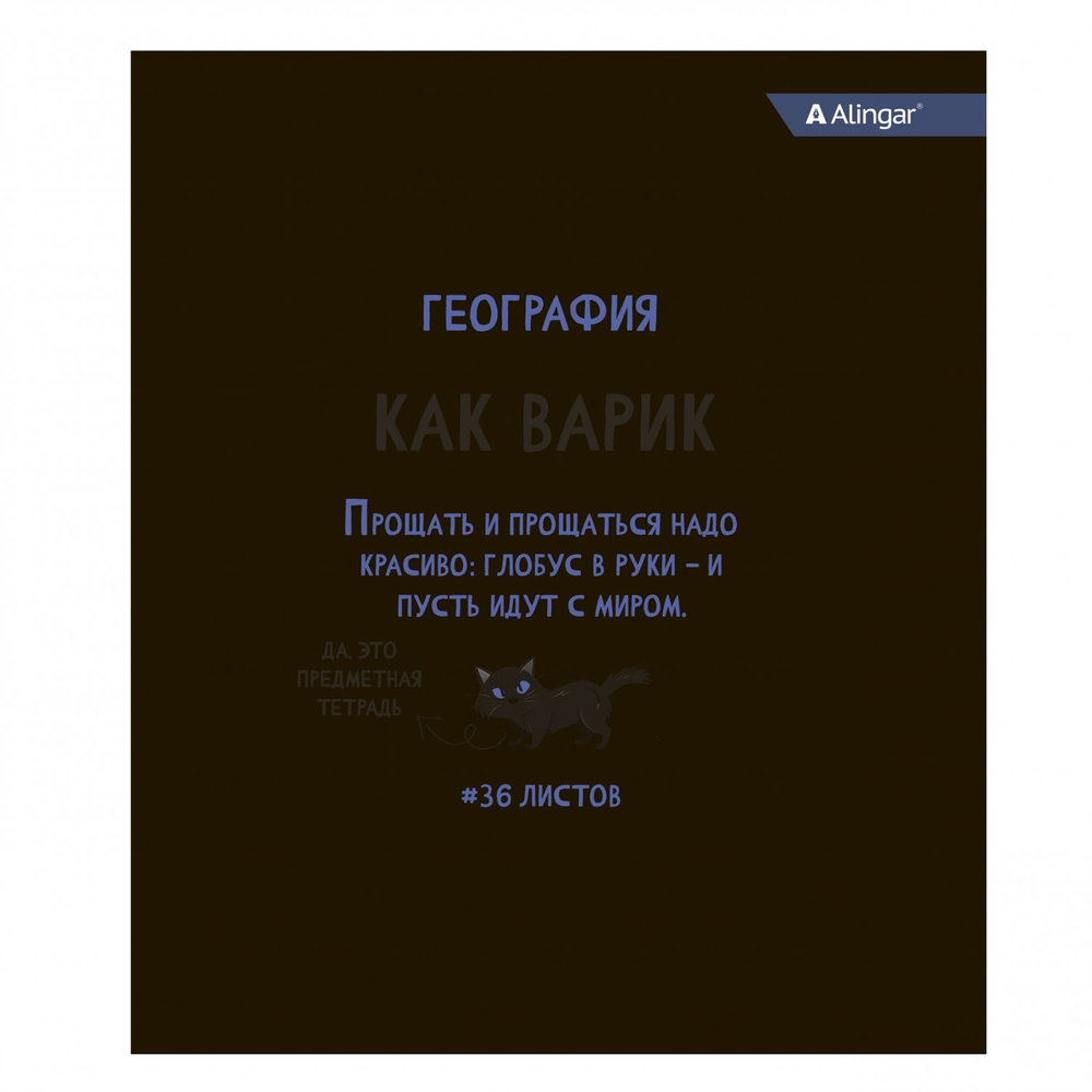 Тетрадь предметная 36л. А5 "География", клетка, со справочным материалом, скрепка, мелованный картон (стандарт), блок офсет, Alingar "Котомемы"