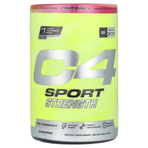 C4 / Cellucor, C4, Sport Strength, перед тренировкой, фруктовый пунш, 410 г (14,5 унции)